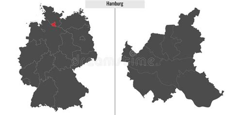 Map of Hamburg State of Germany Stock Vector - Illustration of famous, area: 275145958