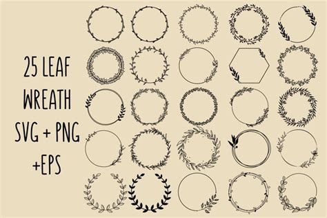 Wreath Svg Bundle Leaf Wreaths Wreath Clipart