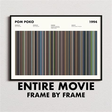 Pom Poko Movie Barcode Print, Pom Poko Print, Pom Poko Poster, Pom Poko ...