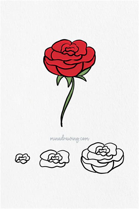 12 Easy Rose Drawing Ideas Step By Step Guide • Mina Drawing