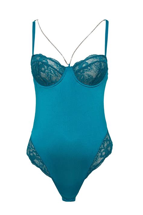 Turquoise WOMEN Fall In Love Bodysuit 2701387 | DeFacto