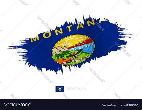 Painted Brushstroke Flag Of Montana With Waving Vector Image