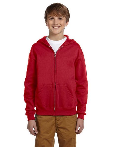 Jerzees 993B Youth 50/50 Full-Zip Hood - ApparelnBags.com