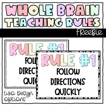 Whole Brain Teaching Rules Freebie By Puzzle Playground Tpt