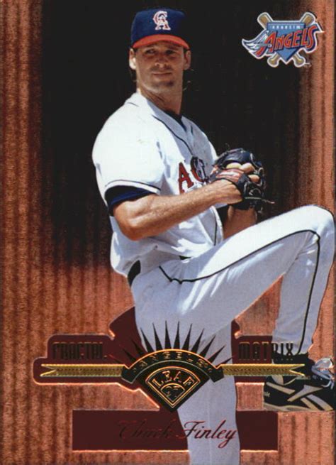 1997 Leaf Fractal Matrix Anaheim Angels Baseball Card 87 Chuck Finley