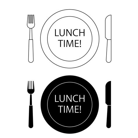 Lunch Time Icon Vector Set Dinner Illustration Sign Collection Have A