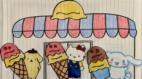 paperdiy Ice cream shop아이스크림 가게 종이놀이 YouTube