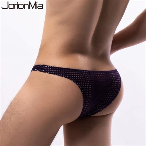 Men S Sexy Underwear Low Waist Mesh Men Briefs Translucent Bikini