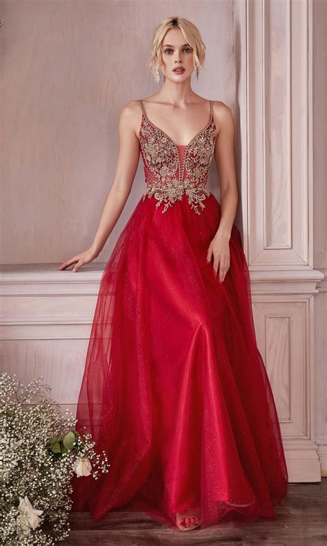 Beaded Bodice Long Tulle A Line Prom Dress Promgirl