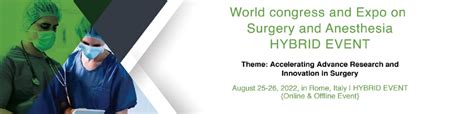 World Congress And Expo On Surgery And Anesthesia Conference