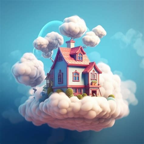 Premium Photo Stylized Flying House