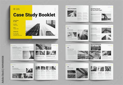 Case Study Booklet Template Design Layout Landscape Stock Template ...