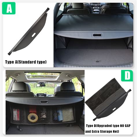 Car Accessory For Santa Fe Retractable Cargo Cover Car Rear