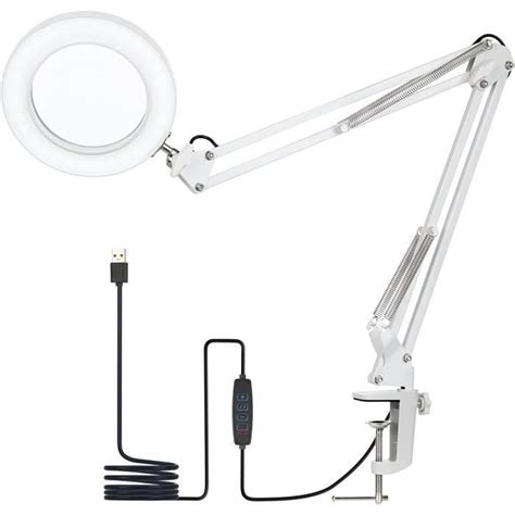 Lampe loupe à LED avec pince lampe de bureau 3 couleurs avec lnosité