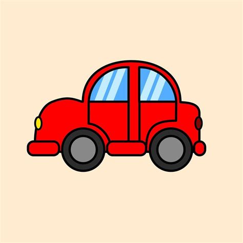 Diseño de ilustración de dibujos animados de coche de color rojo