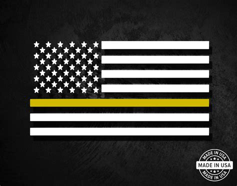 Thin Gold Line Flag Decal – American Die-Cut Decals