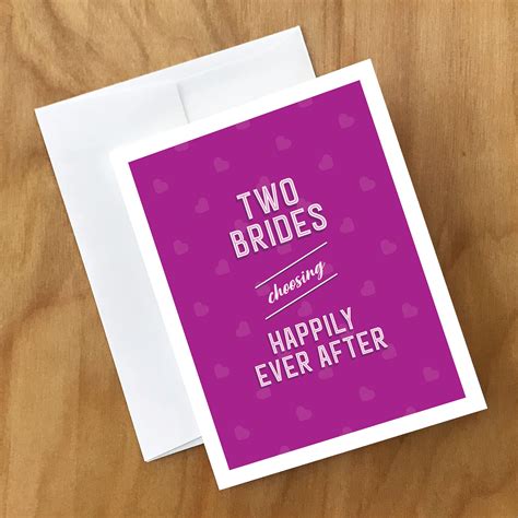 Lesbian Wedding Card Two Brides Wedff3crd Etsy