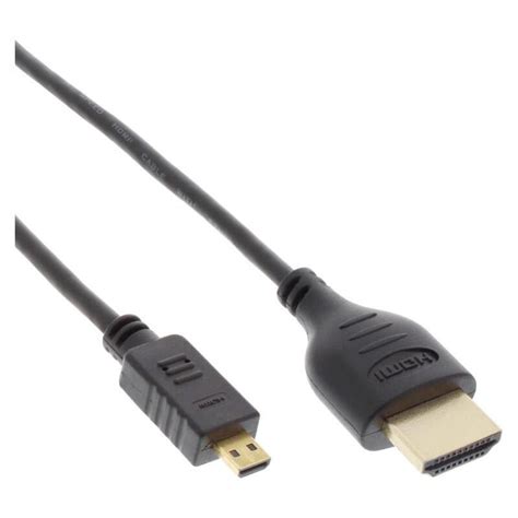 C Ble HDMI En Ligne Super Fin Avec Ethernet Type Aad M Le Noir Or 1m