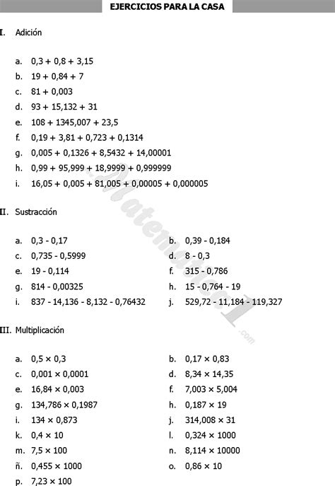 Ejercicios De Numeros Decimales Para Secundaria Con Soluciones ...