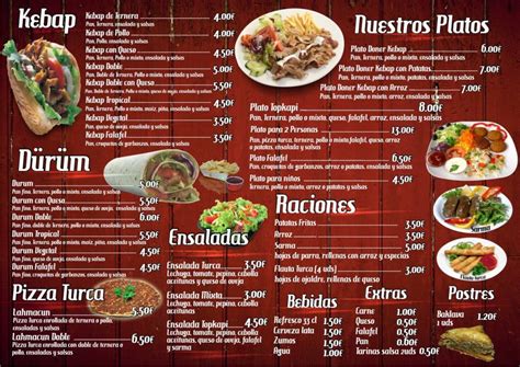 Menu at Döner Kebap Topkapi restaurant Alcorcón