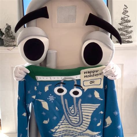 Microsoft Released A Christmas Ugly Sweater With A Talking Scrappy From Microsoft Office