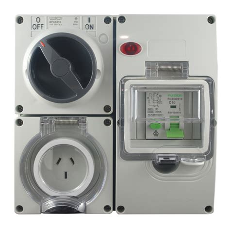 Rcd Protected Outlet 15a 3 Pin 250v Ac Ip66 Type A