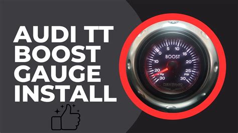 AUDI TT BOOST GAUGE INSTALLATION YouTube