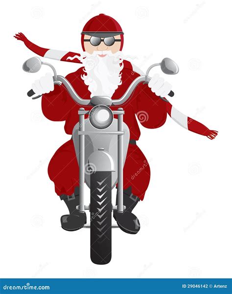 Santa on motorcycle stock photo. Image of christmas, biker - 29046142