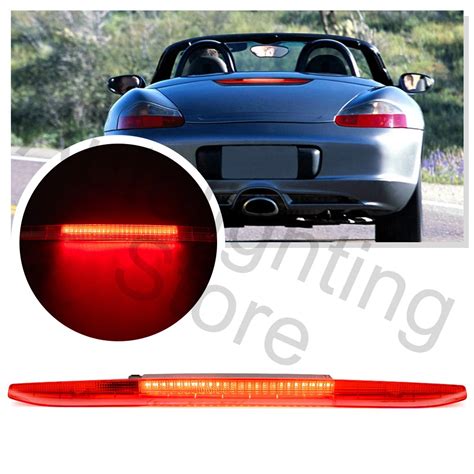 1pc Red Lens Led High Mount Third Brake Rear Light For Porsche Boxster