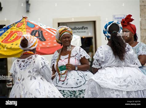 Bahia Salvador Bahia Women In Traditional Dress Brazil South America