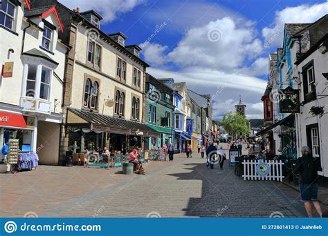 Keswick Main Street Pedestrian Zone In Historic Town Centre Lake