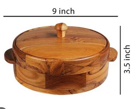 Capacity 1500 Ml Wooden Casserole Chapati Box At Rs 450piece In