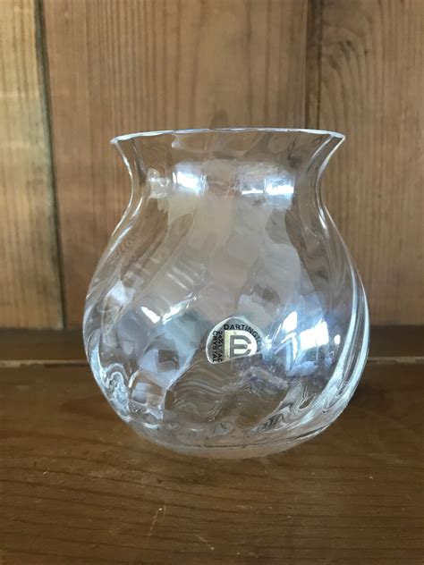 Dartington Smith Ripple Vase Frank Thrower Lead Crystal Vintage Etsy