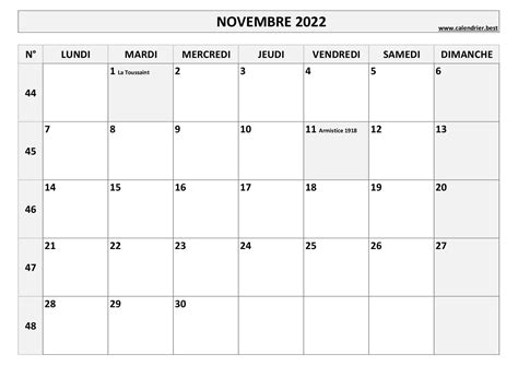 Calendrier Novembre Consulter Ou Imprimer Calendrier Best