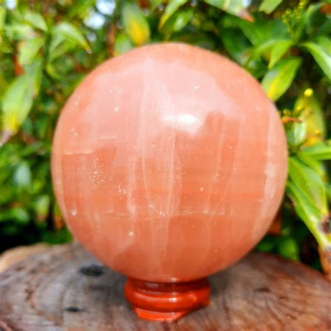 Strawberry Calcite Sphere The Crystal Society Pty Ltd