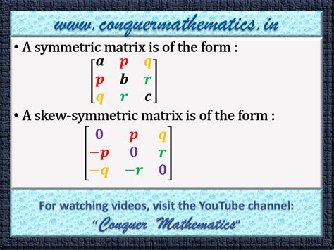 SYMMETRIC & SKEW-SYMMETRIC MATRIX | Learning mathematics, Mathematics ...