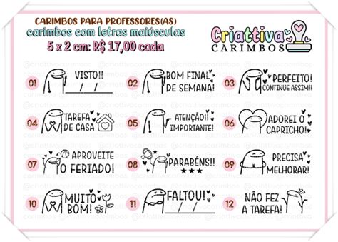 carimbo escolar meme flork letra maiúscula