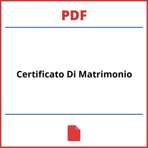 Certificato Di Matrimonio Pdf