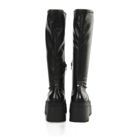 Botas De Couro Patente Para Mulheres Buffalo Lift