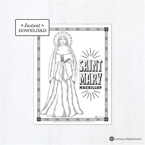 Catholic Coloring Page Saint Mary MacKillop Coloring Page Catholic