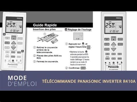 Mode d emploi Télécommande Climatiseur Panasonic Inverter R410A YouTube