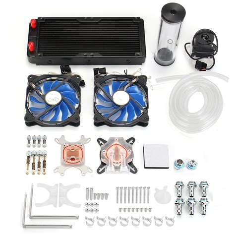 pc water cooling kit 240mm radiator pump reservoir cpu block rigid ...