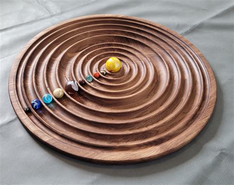 Solid Wood Solar System W Piece Marble Set Etsy