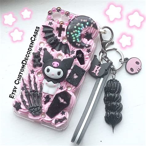 Custom Made Kuromi Decoden Phone Case Pink Phone Cases Decoden Phone