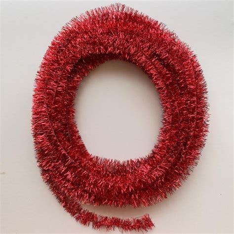 Bright Red Metallic Wired Tinsel Trim Or Garland ~ 7 8 Wide ~ 10 Meter