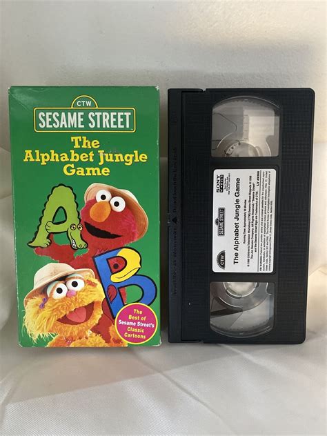 VHS Sesame Street The Alphabet Jungle Game Grelly USA