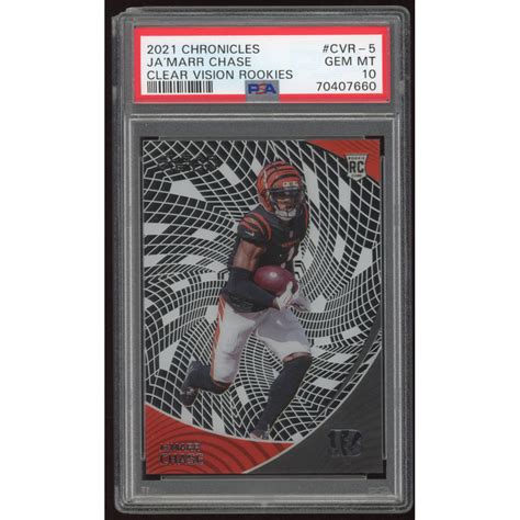 Ja Marr Chase 2021 Panini Chronicles Clear Vision Rookies 5 RC PSA 10