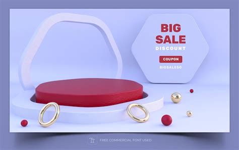 Premium PSD 3d Rendered Podium For Your Product Showcase