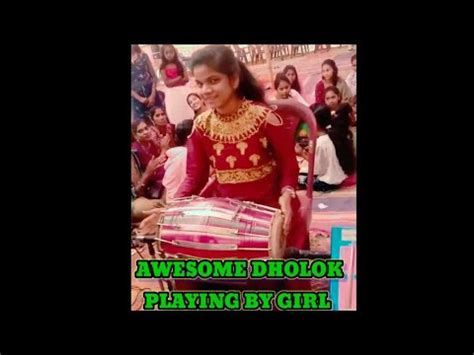 AWESOME DHOLOK PLAYING BY GIRL MOUNIKA NAIK Saamlimma Serangosabha