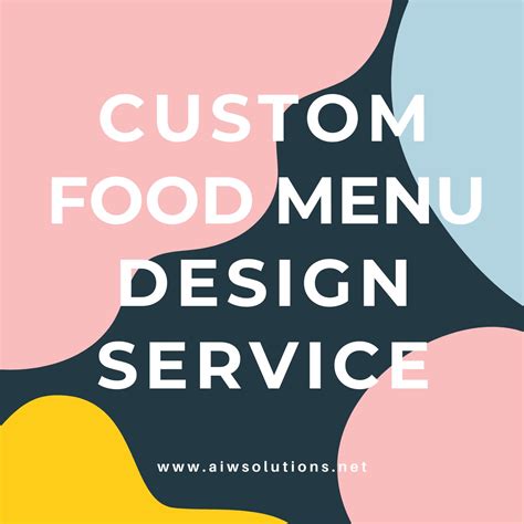 Custom food menu design, custom drink menu design